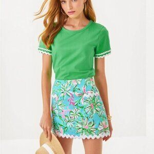 Lilly Pulitzer Rick rac Blue and Pink Floral skort, 2, NWT